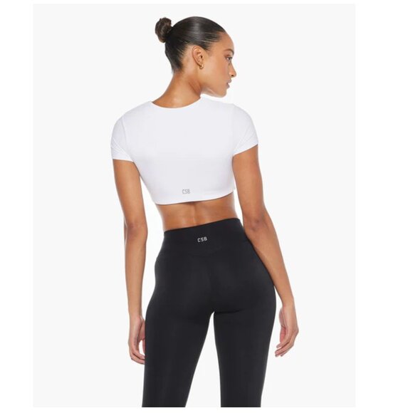 CSB Crop Shop Boutique Freedom Active Tee | Size: M | White - Picture 2 of 4